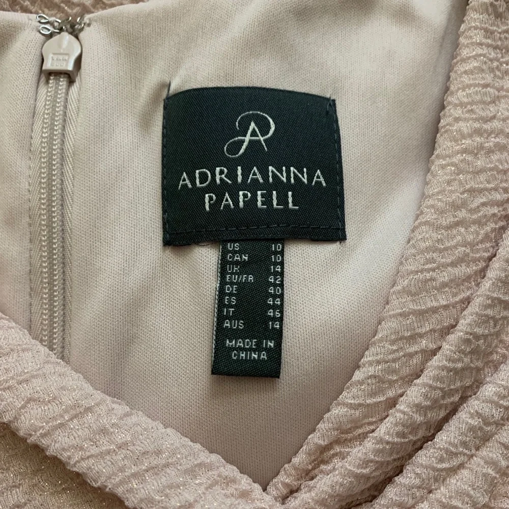 Adrianna Papell Blush Metallic Knit Formal Dress - Picture 8 of 10